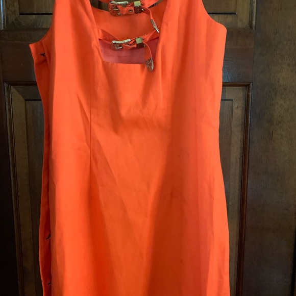 Vintage orange dress with buckles - Picture 5 of 5